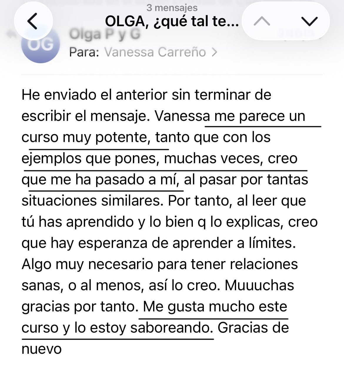Olga Testimonio
