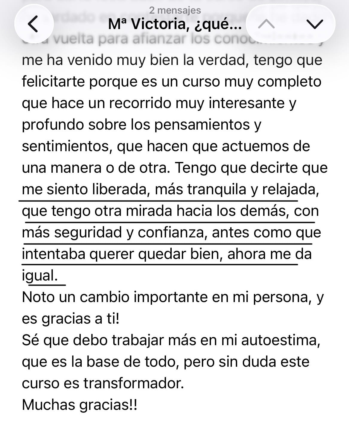 Victoria Testimonio