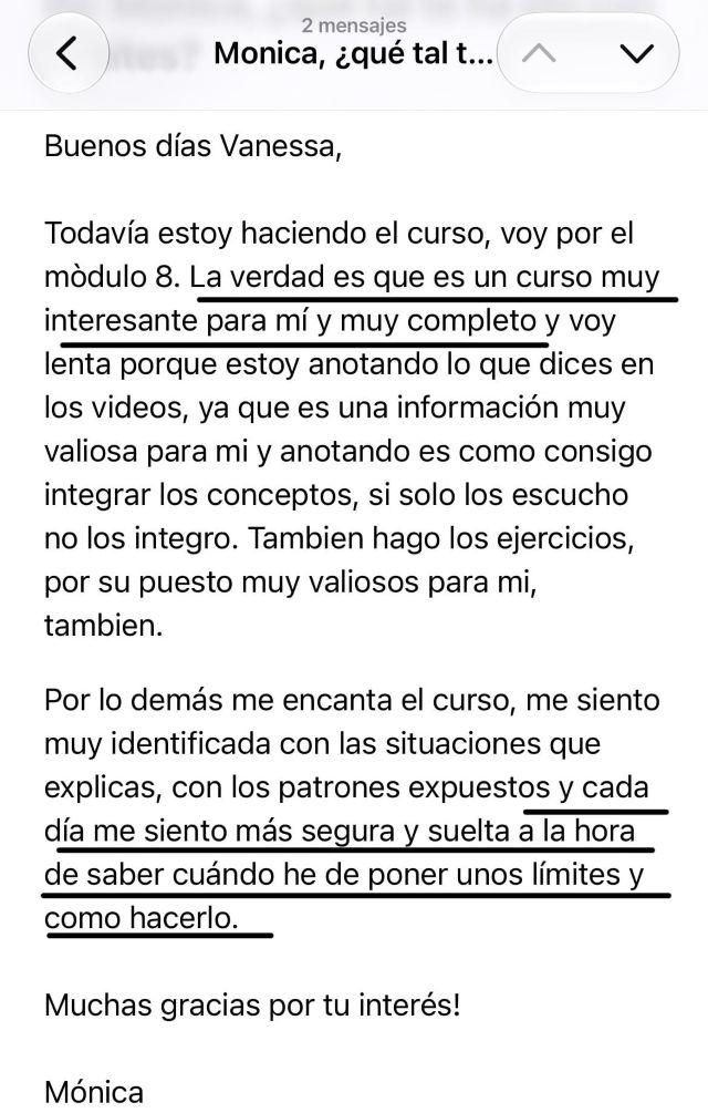 Mónica testimonio Límites
