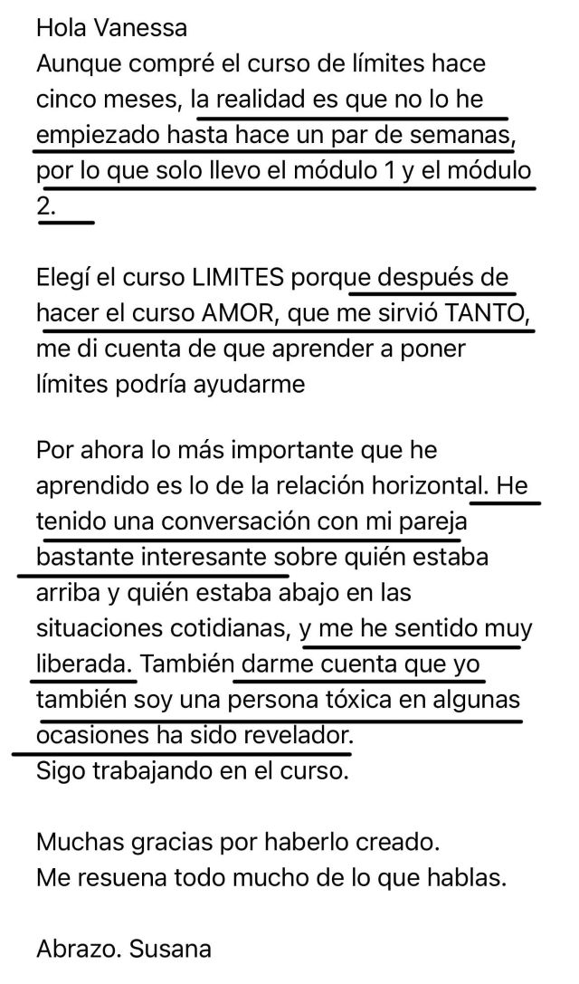 Susana testimonio Límites
