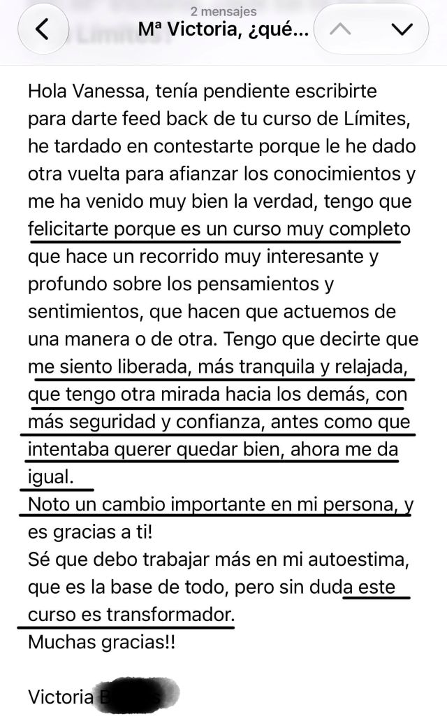 Victoria testimonio Límites